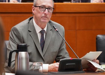Miguel Gutiérrez, director del CITA en la comisión de Agricultura de las Cortes de Aragón.