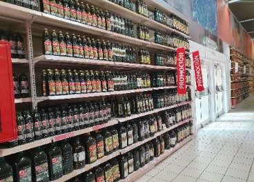 Lineal de aceites en Alcampo